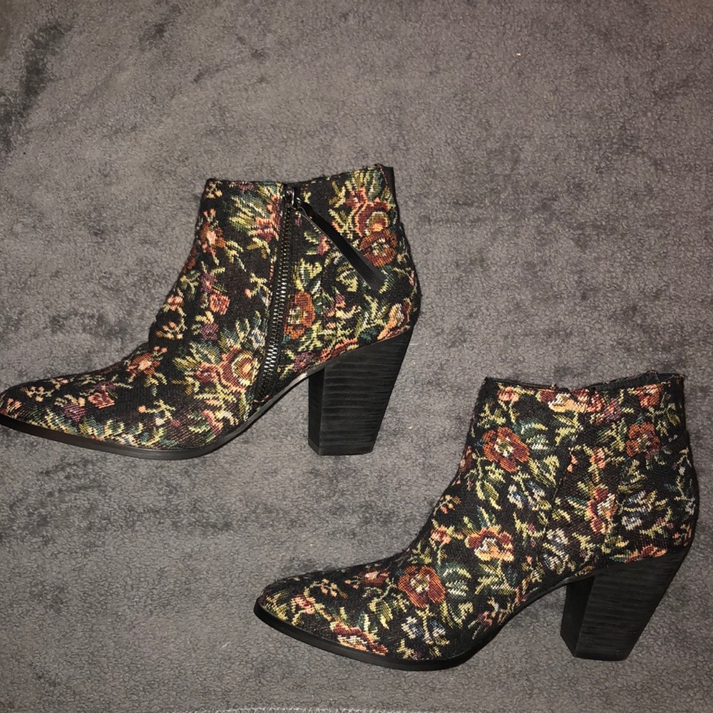 Chelsea Crew Multicolor Floral Ankle Booties